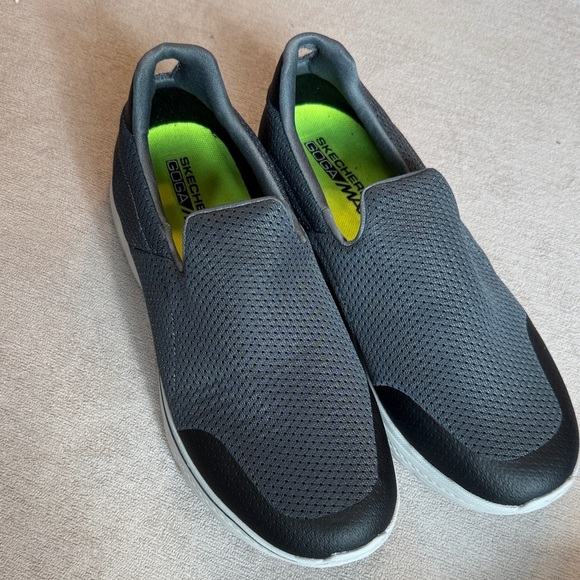 Skechers Men's Gray and Black Mesh Slip-Ons - Picture 1 of 7